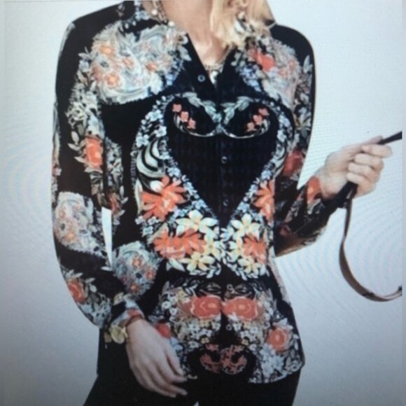 CABI AMOUR SHEER FLORAL BLOUSE IN SIZE SMALL - Picture 2 of 5